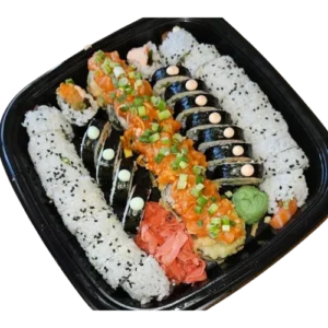 Zdjęcie przedstawia zestaw sushi kabuto set