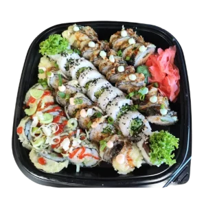 Zdjęcie przedstawia zestaw sushi gorąca tempura