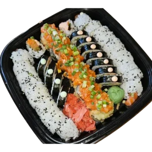 Zdjęcie przedstawia zestaw sushi kabuto set